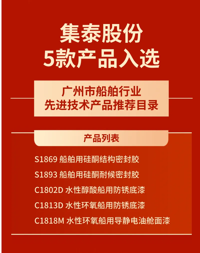 技術(shù)先進、質(zhì)量可靠！集泰股份多款涂料產(chǎn)品獲重點推薦