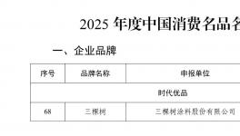 三棵樹入選“2025年度中國(guó)消費(fèi)名品名單”