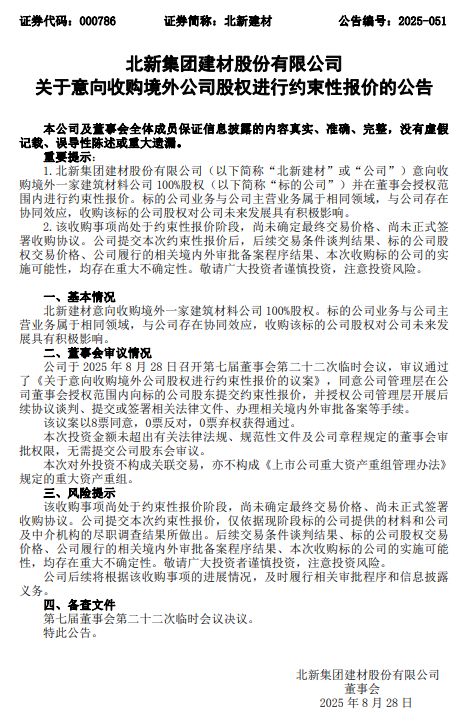 買！買！北新建材又收購一家公司！