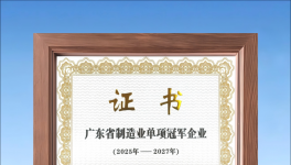 睿智高科獲評(píng)“廣東省制造業(yè)單項(xiàng)冠軍企業(yè)”